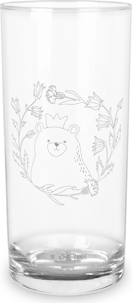 Mr. & Mrs. Panda Glas Bär Königin 400 ml - Transparent - Geschenk, Tumbler, Cocktailglas, Mama, Wasserglas, Ist Die Beste, Longdrinkglas, Mutter,...
