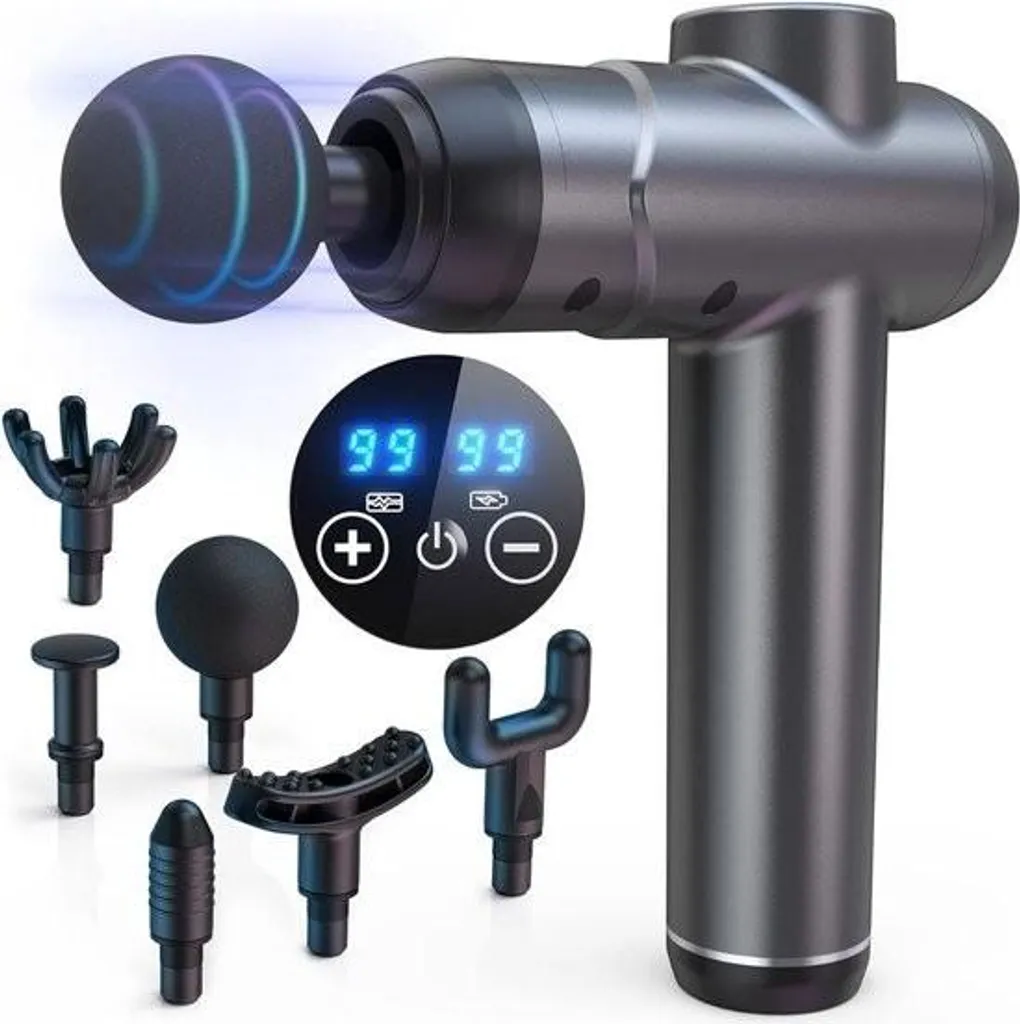 Pistolet de massage pour récupération musculaire - 6 têtes et USB-C