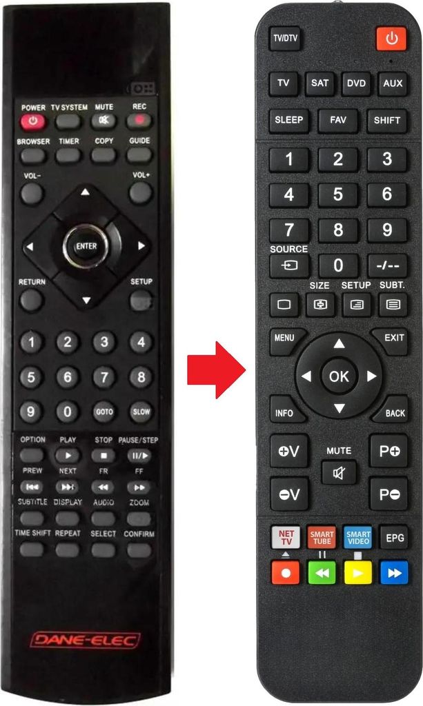 Fernbedienung passend für DANE ELEC SO-SPEAKY-PVR-1TB | SOSPEAKYPVR1TB