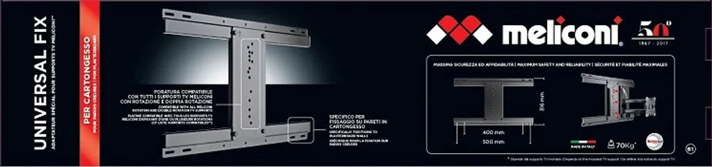 Fixer Support TV sur Cloison Creuse avec Meliconi Universal