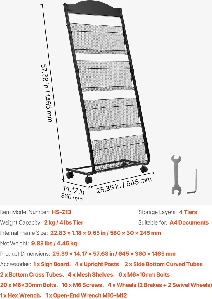 Porte-revues de sol mobile et pliable pour documentation publicitaire - 7