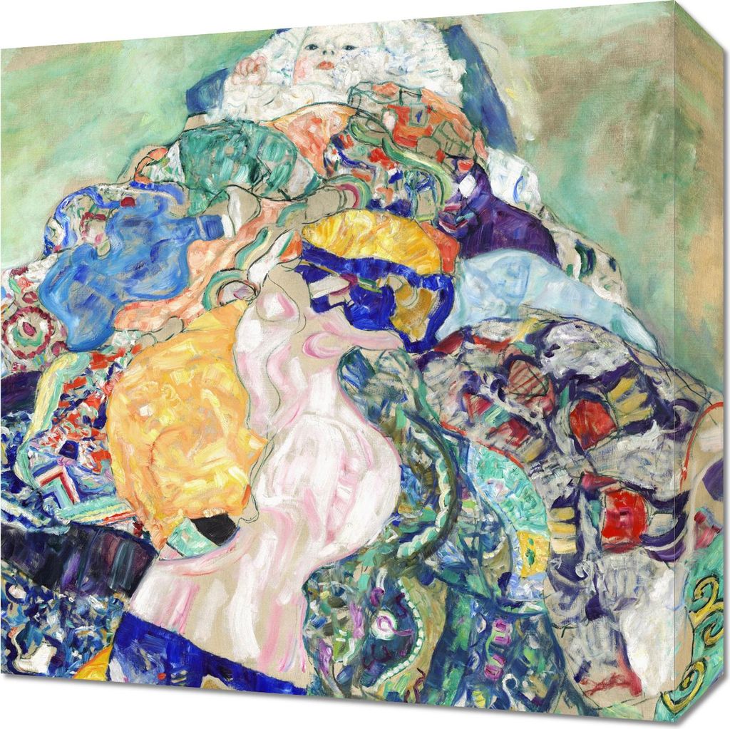 Bild 40x40cm Kind, Gustav Klimt Vintage für das Wohnzimmer