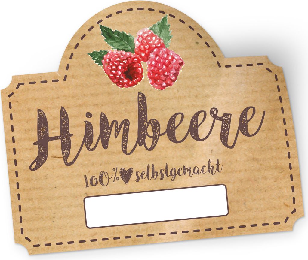 itenga 50 x Marmeladen Etikett Himbeere 4,5x3,8cm 100% Produktbild 