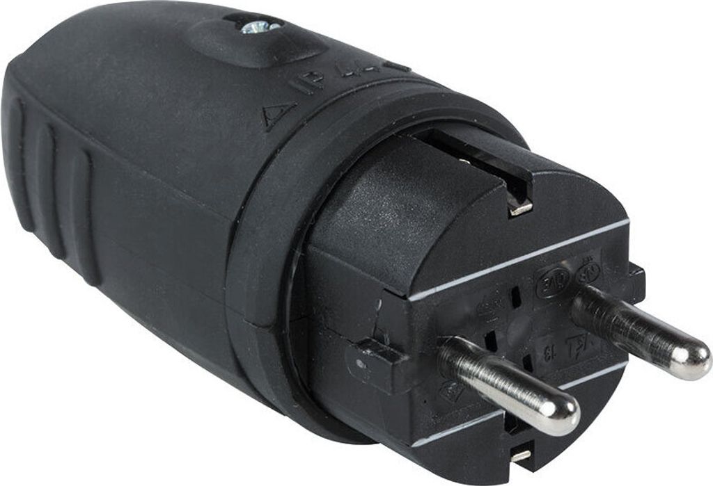 as-Schwabe Gummi-Stecker Schutzkontakt ohne Kabel max. Produktbild 