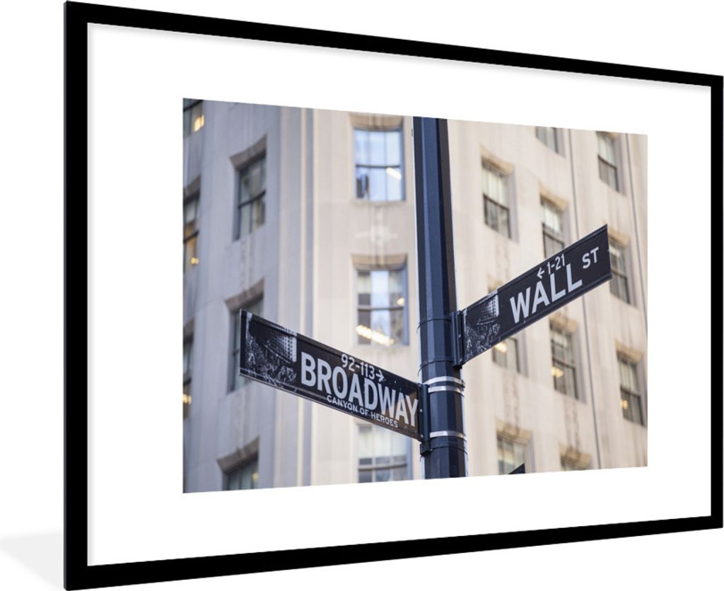 MuchoWow® Gerahmtes Poster New York - Wall Street - Produktbild 