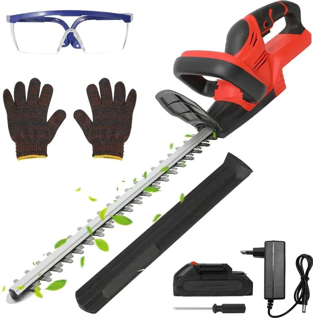 Taille-haie portatif pour jardinage sans fil, lame 22 pouces et batterie
