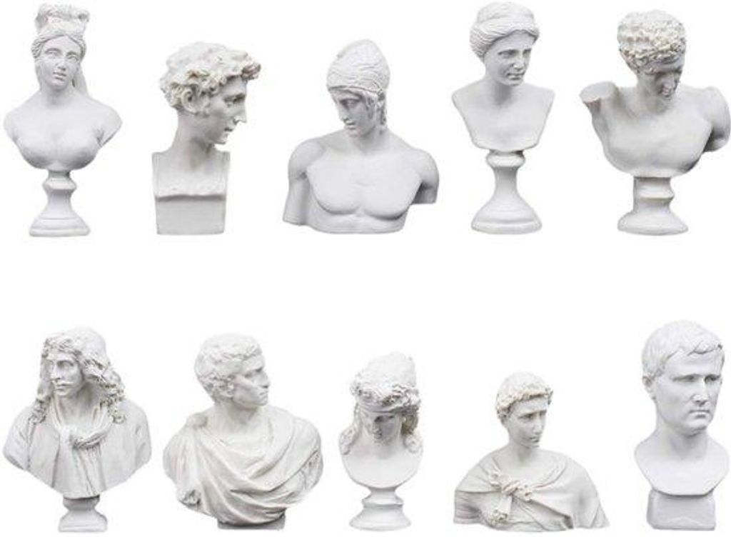 Set mit 10 griechischen Mythologie-Minifiguren - Harten-Skulptur-Retro-Kunst für Zimmer, stilvolles Büro-Ornament für Büro und Wohnbereich