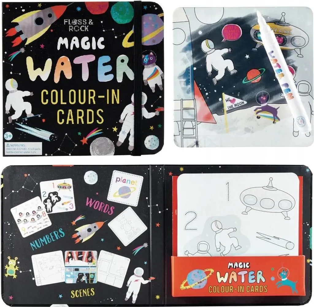 Activité voyage enfant : livre aquarelle magique Cosmos 10 cartes