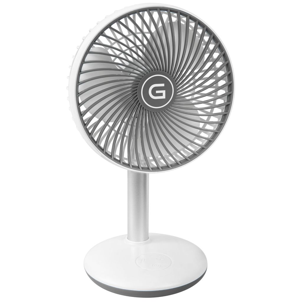 GUTFELS Tischventilator VENTI 3010 R, 15 cm Ø, USB Ventilator mit 4.000 mAh Akku, Touchbedienung, 4 Geschwindigkeiten
