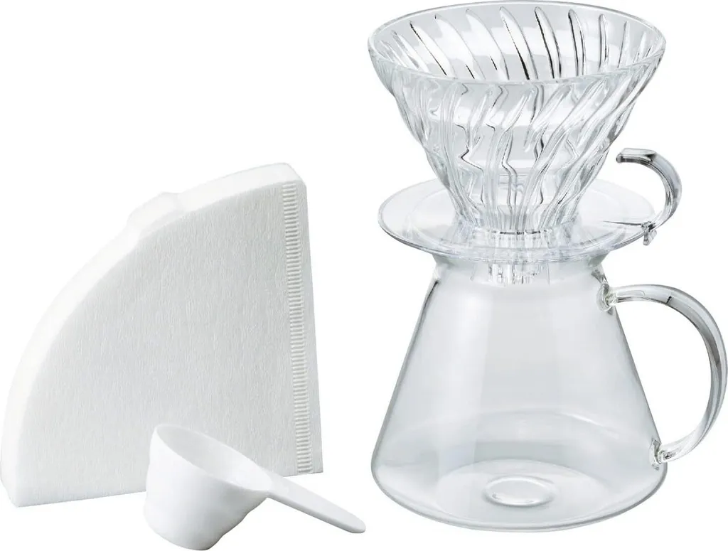 Set de Préparation Café V60 en Verre : Cafetière Manuelle Design 600ml