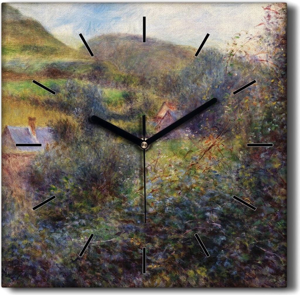 Coloray Hodiny Unikátní 30x30 cm Tiché hodiny Pro obývací pokoj a kuchyň Nástěnné hodiny Plátno Černé ručičky hodin - Walddorfské domy