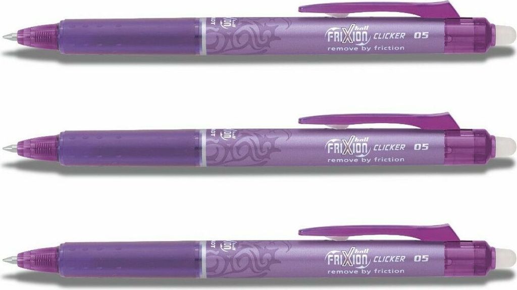 Pilot Frixion Clicker 0.5 Tintenroller violett 3er-Set