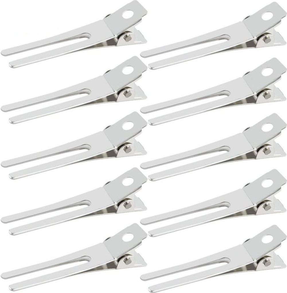 INF 20 Haarspangen - Doppelzinkige Metall-Styling-Clips Silber