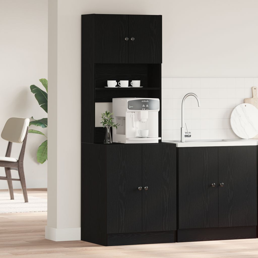 Möbel Küchenschrank Schwarze Eiche 60x50x180 cm Holzwerkstoff - Küchenschränke 3365557