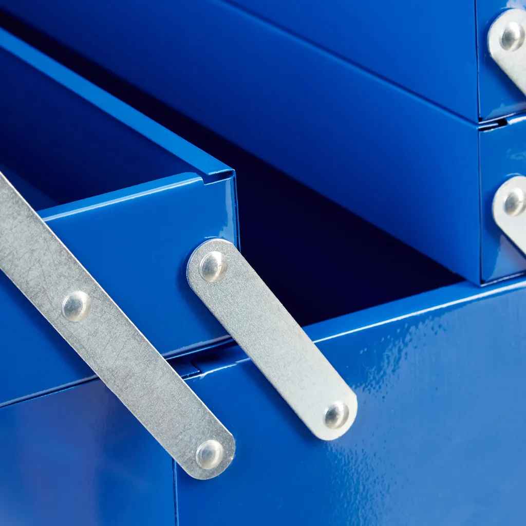 Relaxdays Mallette à outils vide bleu - Coffret de rangement robuste - 6
