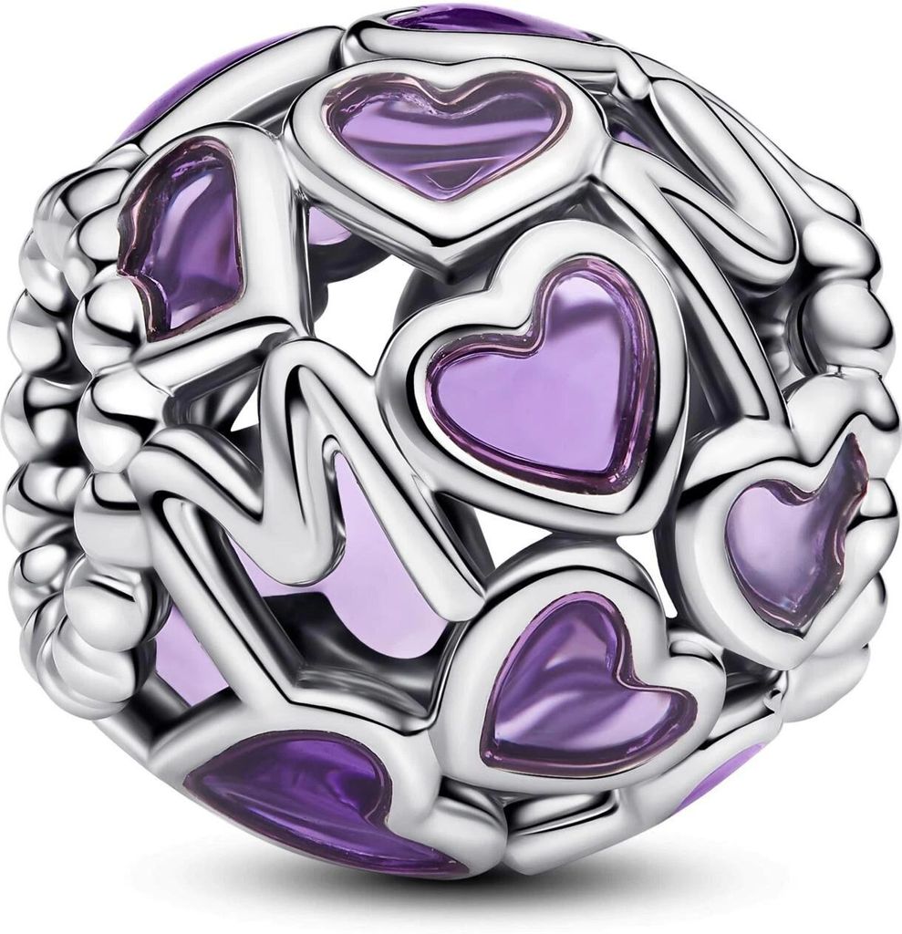 Pandora Charm Damen Herzen Mum Lila Emaille Sterling-Silber Produktbild 