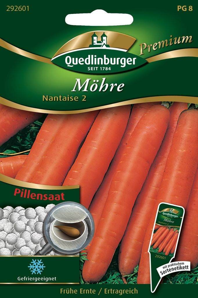 Quedlinburger Saatgut - Möhren Nantaise 2 Pillensaat - Produktbild 