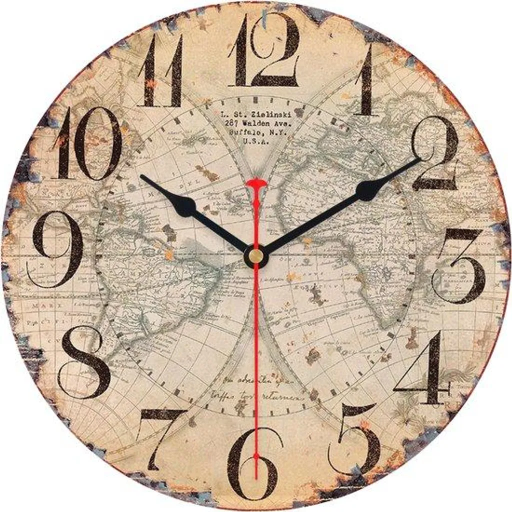 Petite horloge murale cuisine et salle de bain rustique 20 cm à piles