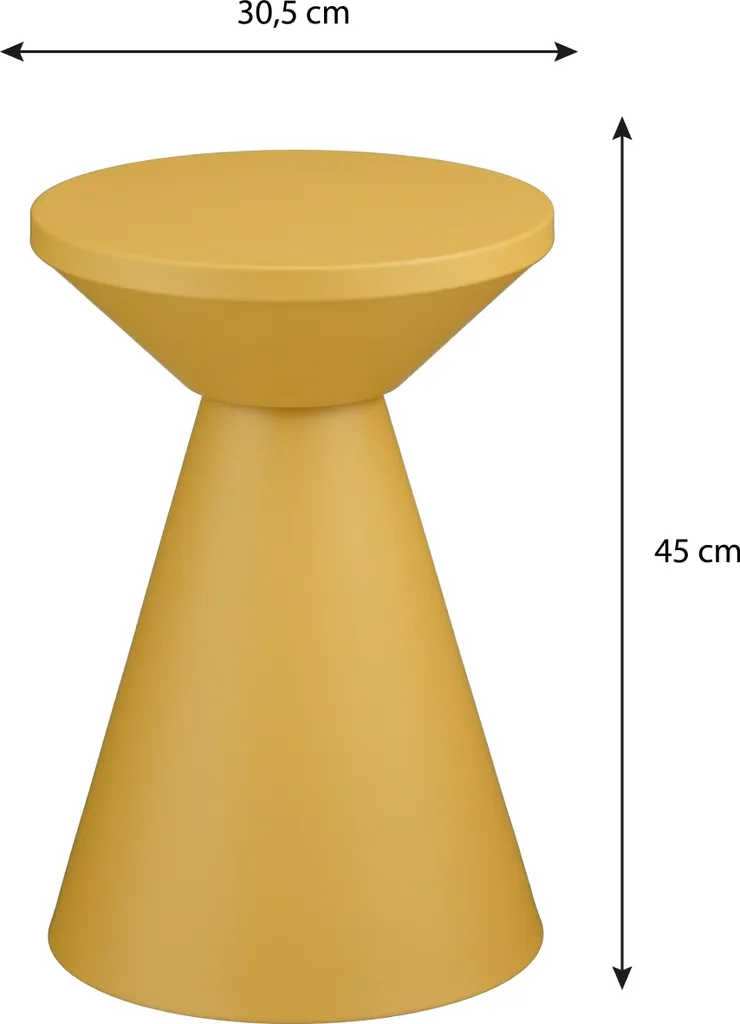 Table d'appoint stable et robuste Jim Mica Decorations Fer Jaune