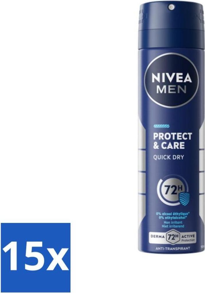 NIVEA Men Deodorant Spray Protect & Care 150 ml - Vorteilspack - 15 Stücke