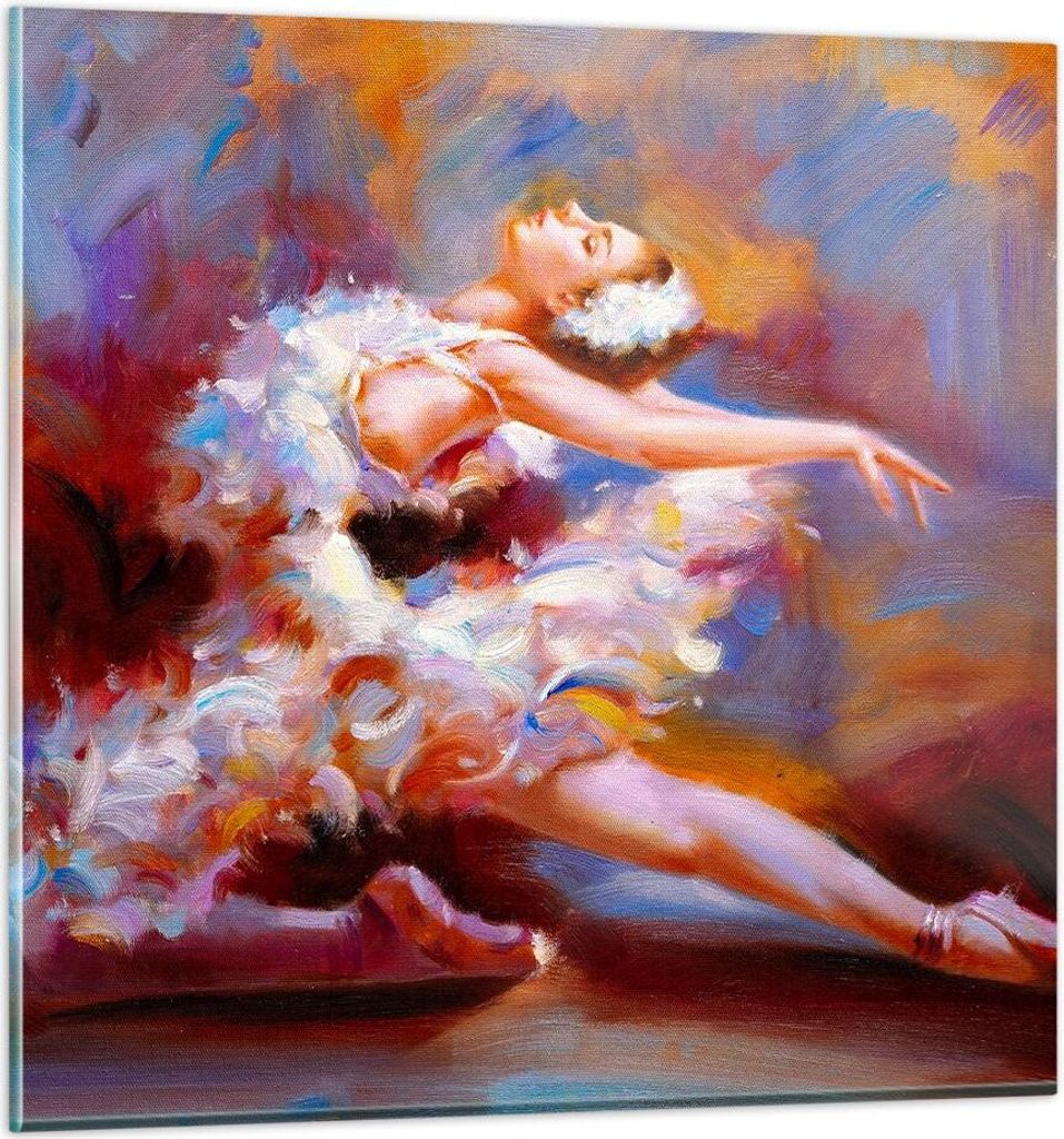 Bilder auf glas - Balletttänzer tanzen - 50x50cm - Glasbilder - Wandbilder - Kunstdruck - zum Aufhängen bereit - Wanddekoration aus Glas - Glas B...