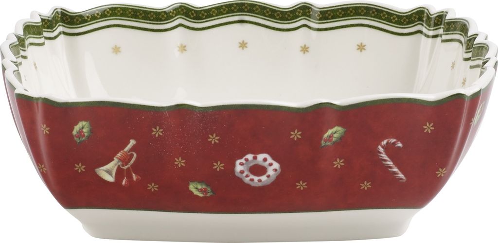 Villeroy & Boch Toy's Delight Eckige Servierschale, Farbe:Weiß/Rot