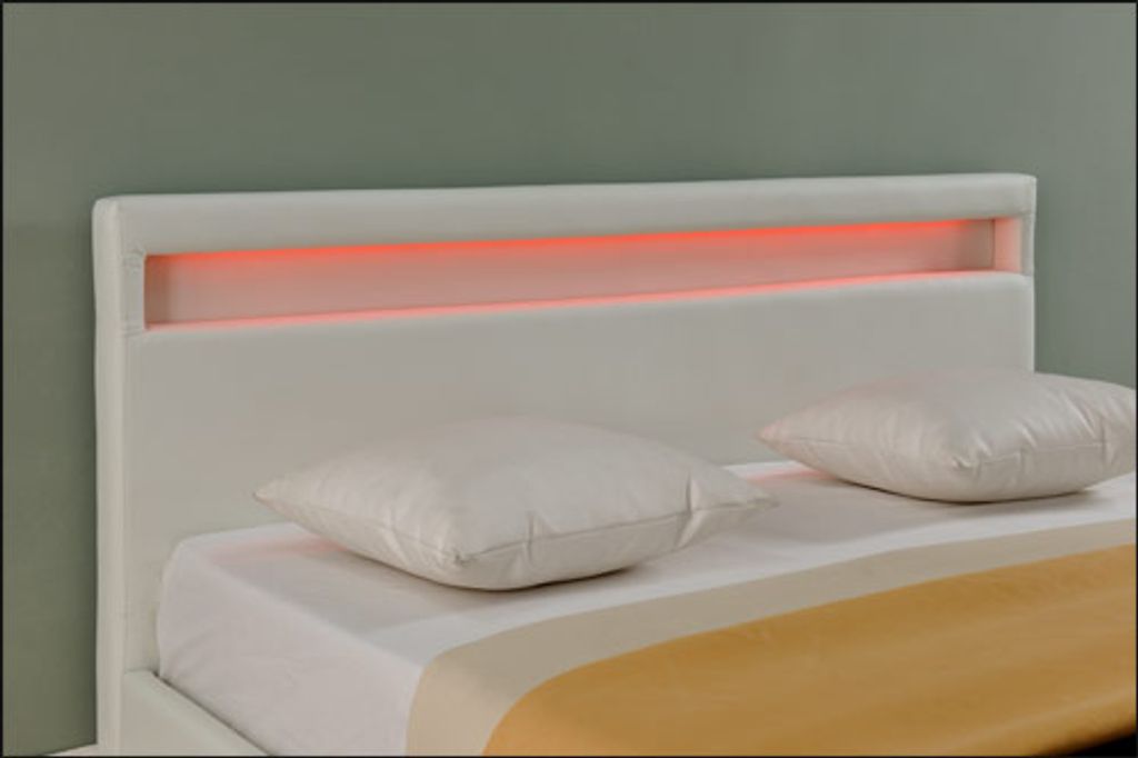 CORIUM Design Polsterbett Matratze 140 x 200 cm Kunst-Leder Weiß Doppel Bett 