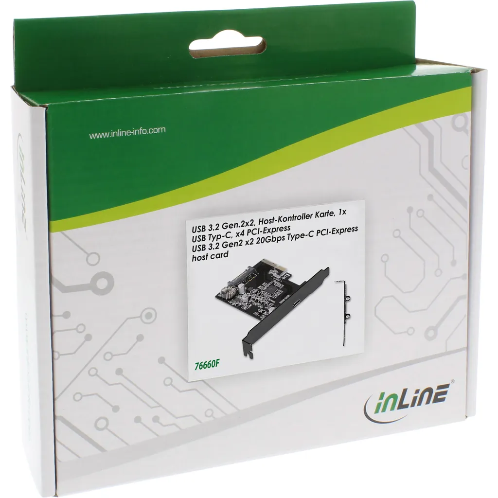 Scheda di interfaccia InLine® 76660F, PCIe x4, USB 3.2 Gen.2x2, 1x USB Type-C, incl. staffa per slot a basso profilo - 5