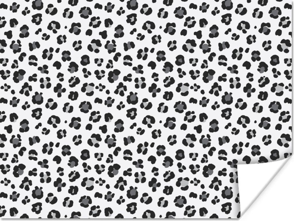 MuchoWow Poster Pantherdruck - Grau - Schwarz 80x60 cm - Kunst für zu Hause