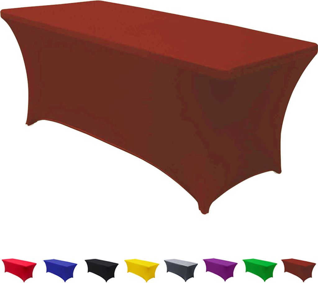 183 x 74 x 76 cm Braun Fitted Polyester Tischdecke Rechteckige Stretch Tischdecke Bankett Party Show