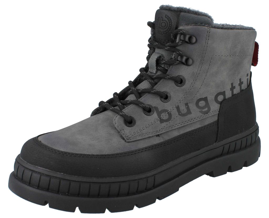 BUGATTI Herren Schnürstiefel dunkelgrau Kunstleder - Größe: Produktbild 