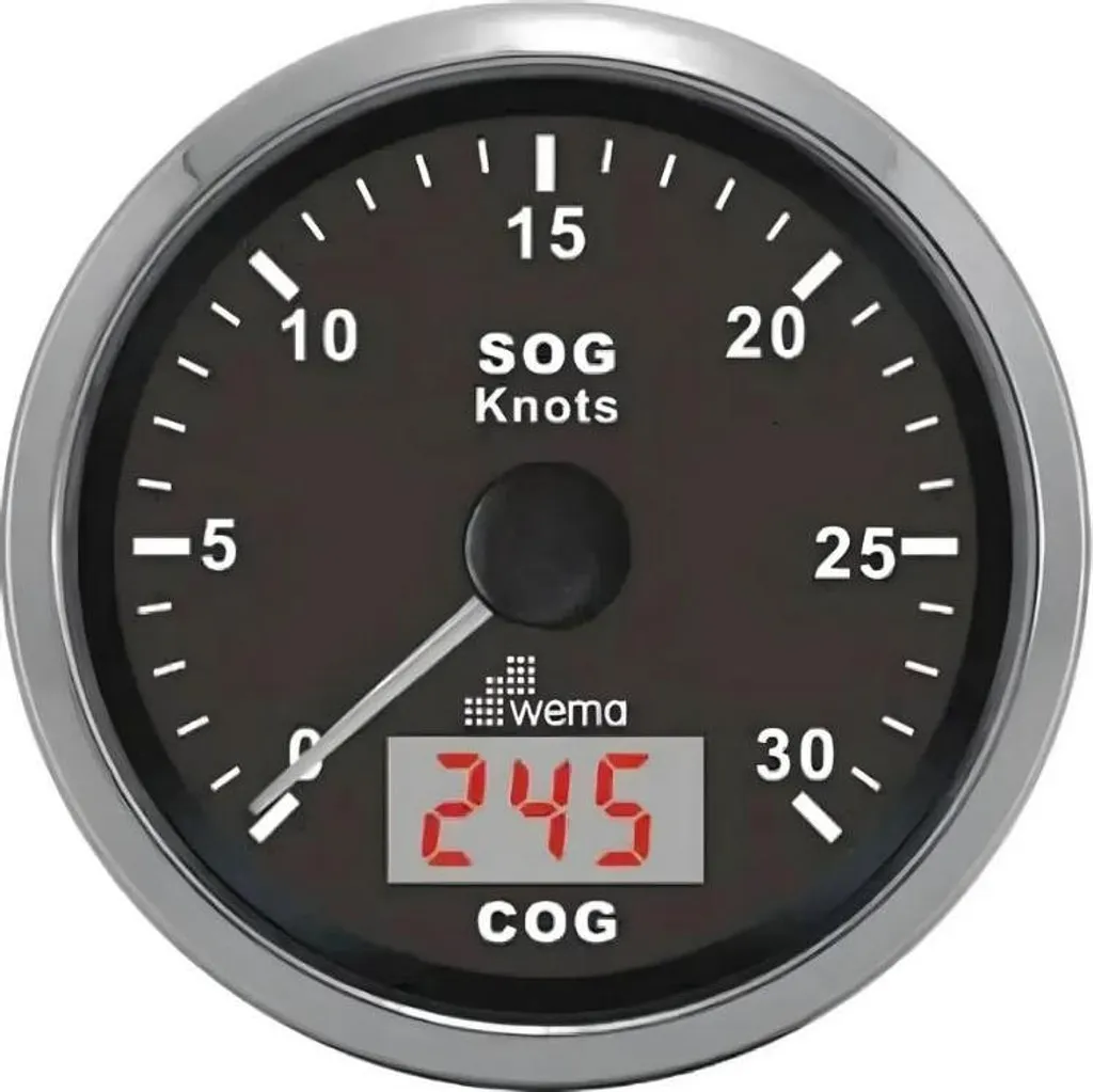 Compteur de vitesse GPS 60 nœuds Wema 110389 avec boussole digitale
