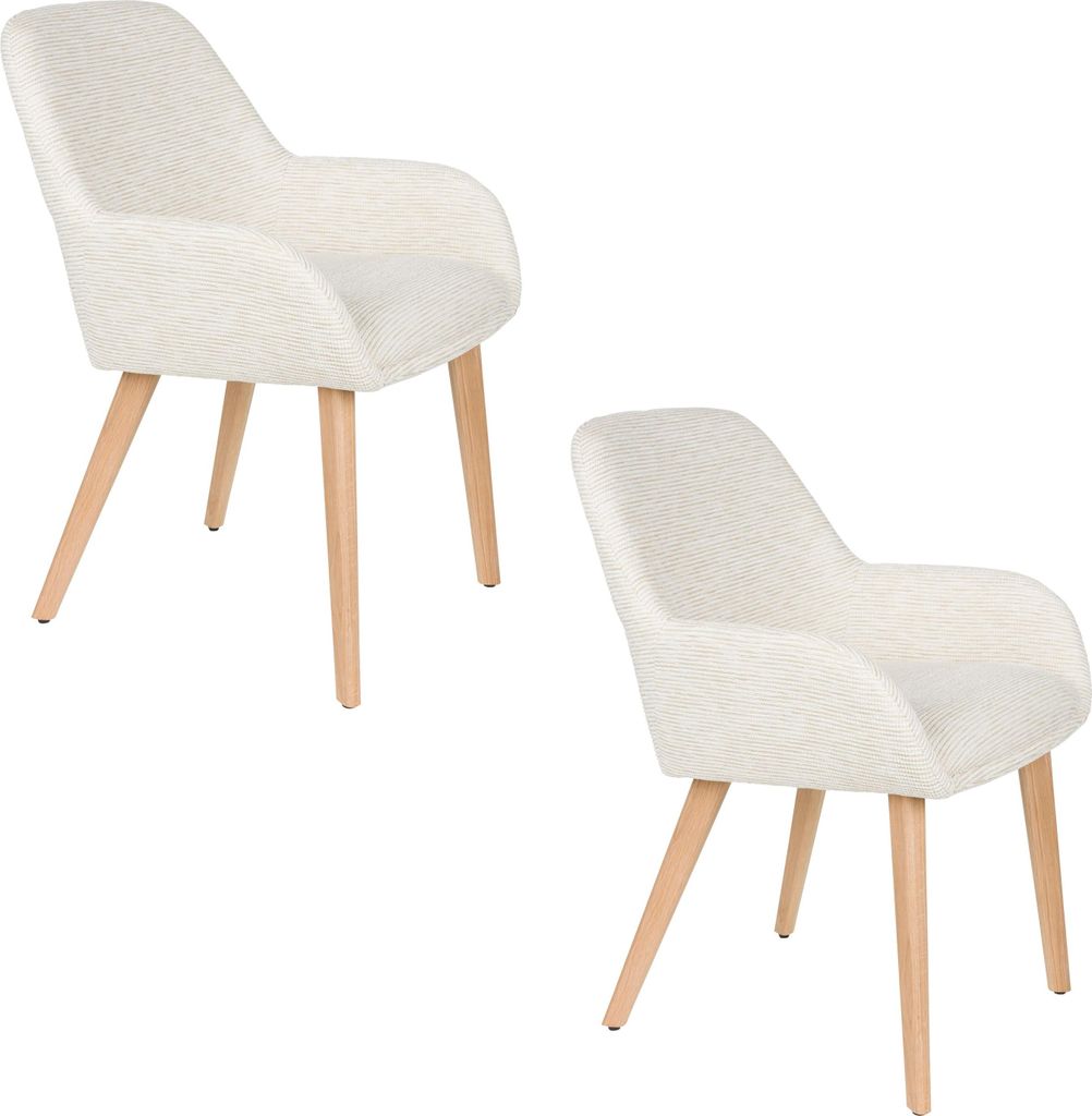 Housecraft Living Lionel Esszimmerstuhl Creme/ Weiß - 2 er Set