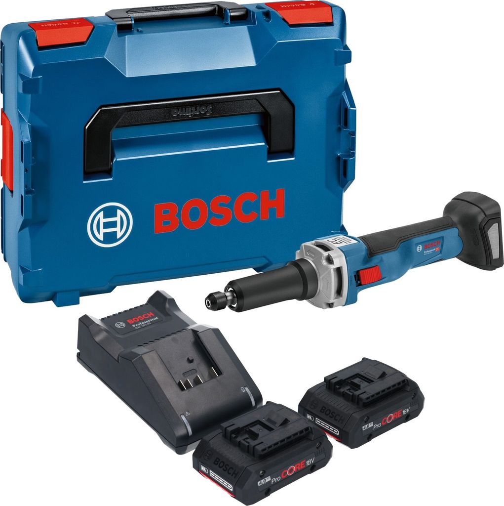 Bosch GGS 18V-23 LC Professional Akku Geradschleifer 18 V Brushless + 2x ProCORE Akku 4,0 Ah + Ladegerät + L-Boxx