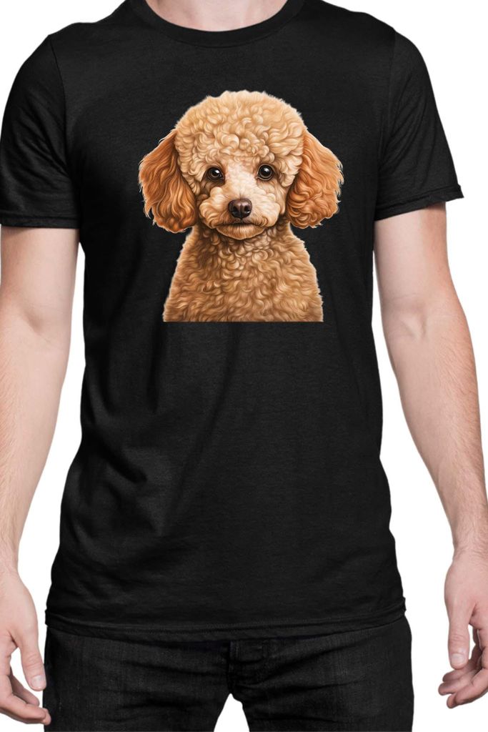 Herren T-Shirt Dogs Breeds Poodle Dog Breed 005, Man 2XL / Schwarz