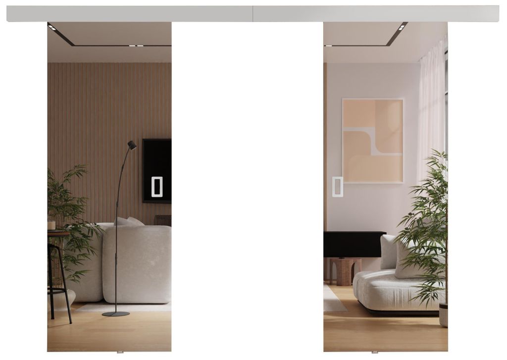 KIER FURNITURE Spiegel-Schiebetüren Komplettset MIRROR DUO Produktbild 