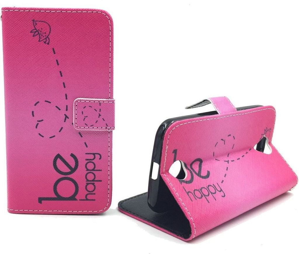 Handyhülle Tasche für Handy Huawei P8 Lite Be Happy Pink
