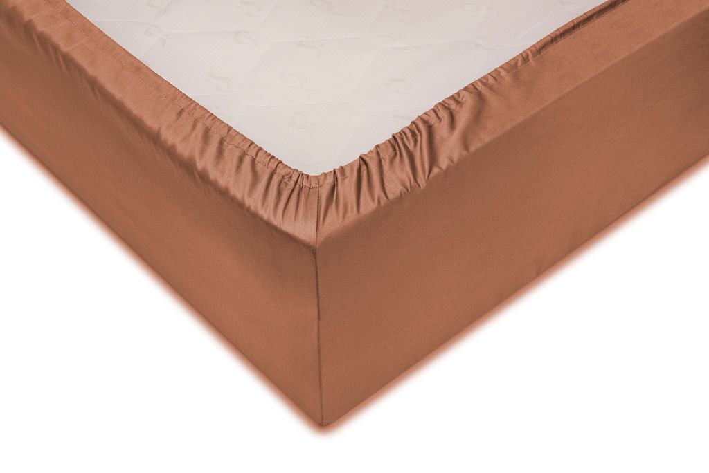 Satinado Spannbettlaken 90x210-220+35 cm. Canyon Rose