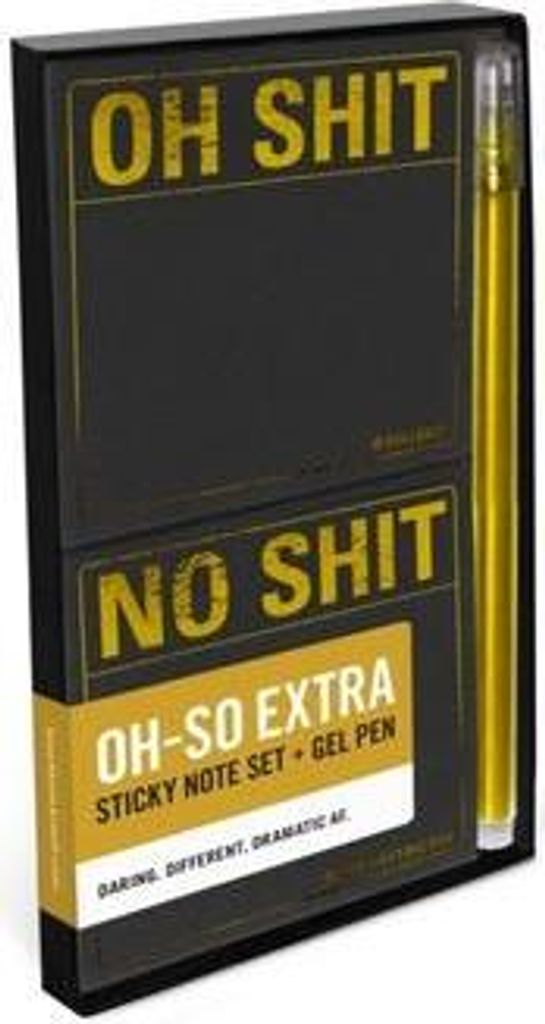Knock Knock Oh Shit / No Shit Sticky Note Set + Gel Pen