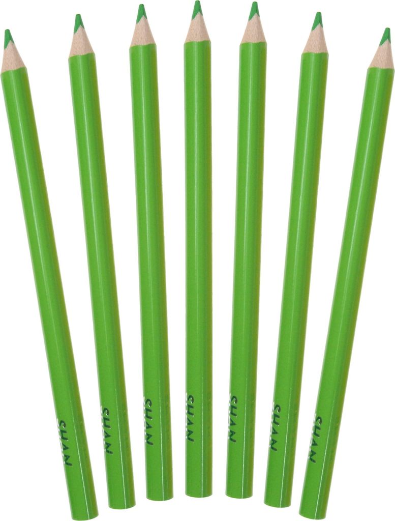 Dreieckige dicke Jumbo-Bleistiftkreiden Shan Grün hell 12 Stück
