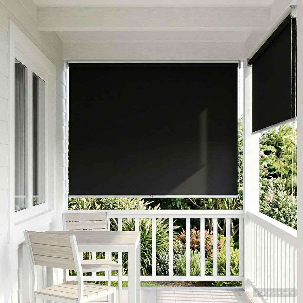 Rollo mit UV-Schutz Schwarz 140 x 230 cm Polyester