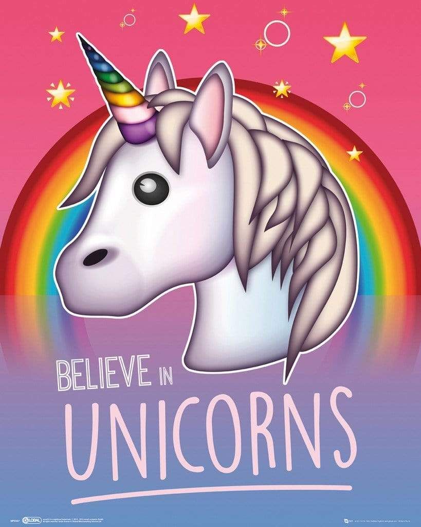 GBeye Emoji Believe in Unicorns Poster 40x50cm.