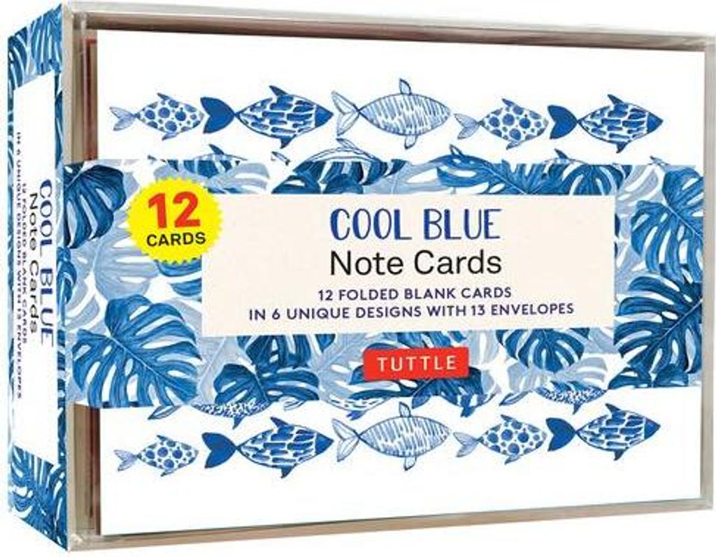 Cool Blue Note Cards - 12 Cards