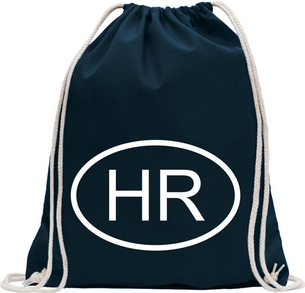 Kiwistar - Turnbeutel - dunkelblau - Kroatien HR - Fun Rucksack Sport Beutel Gymsack Baumwolle mit Ziehgurt