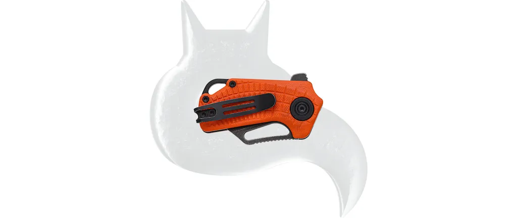 Couteau de poche EDC FOX Puck avec manche orange en G10 résistant