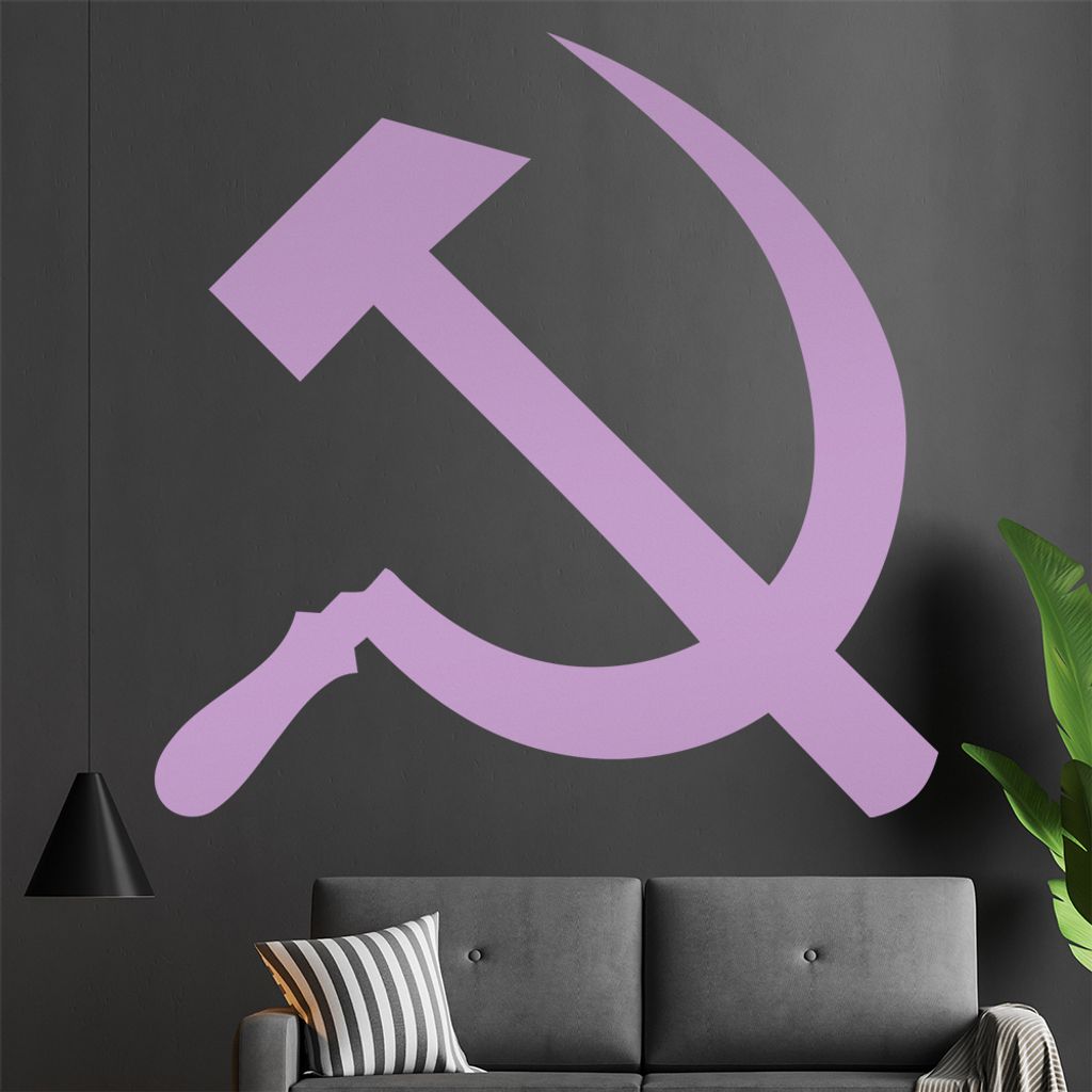 Hammer Sichel Wandtattoo in 6 Größen - Wandaufkleber Wall Sticker - Dekoration, Küche, Wohnzimmer, Schlafzimmer, Badezimmer