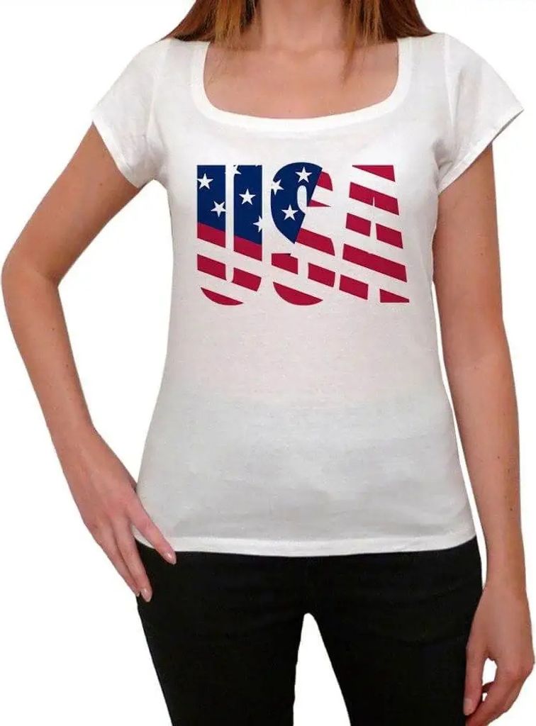 Damen Grafik T-Shirt Usa 2 Öko-Verantwortlich Vintage Jahrgang Kurzarm Lustige Druck Geburtstag Geschenk Frau