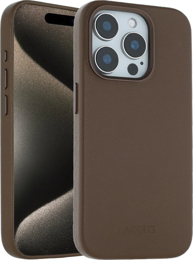 Accezz MagSafe Leather Backcover iPhone 15 Pro - Marrone caffè