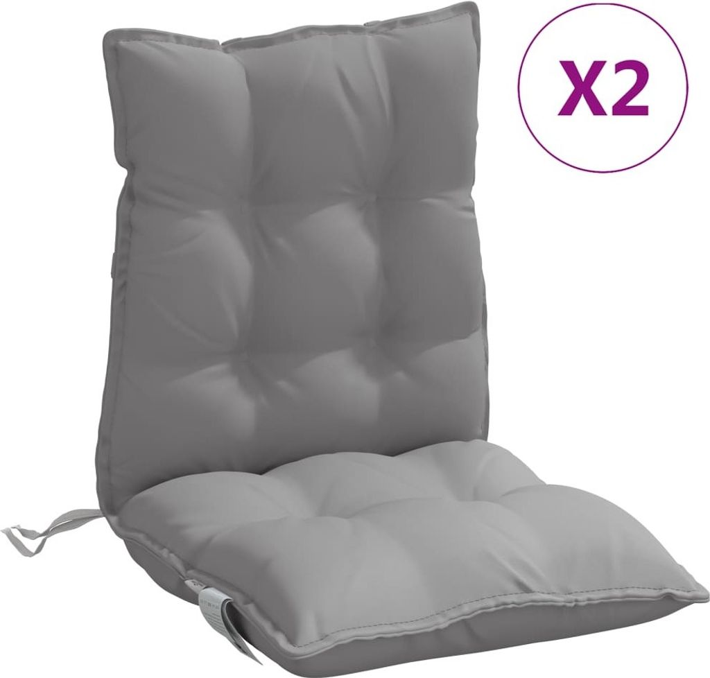 vidaXL Niedriglehner-Auflagen 2 Stk. Grau Oxford-Gewebe