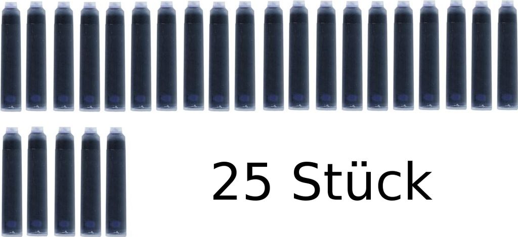 25 Füllerpatronen / Tintenpatronen / Farbe: blau